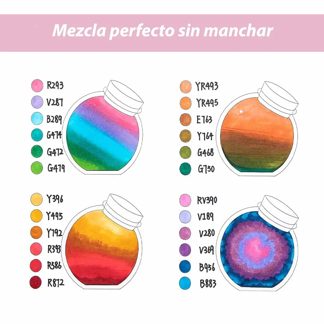 OHUHU 60 MARCADORES + 1 BLENDER FINA & BISELADA DELGADO  2