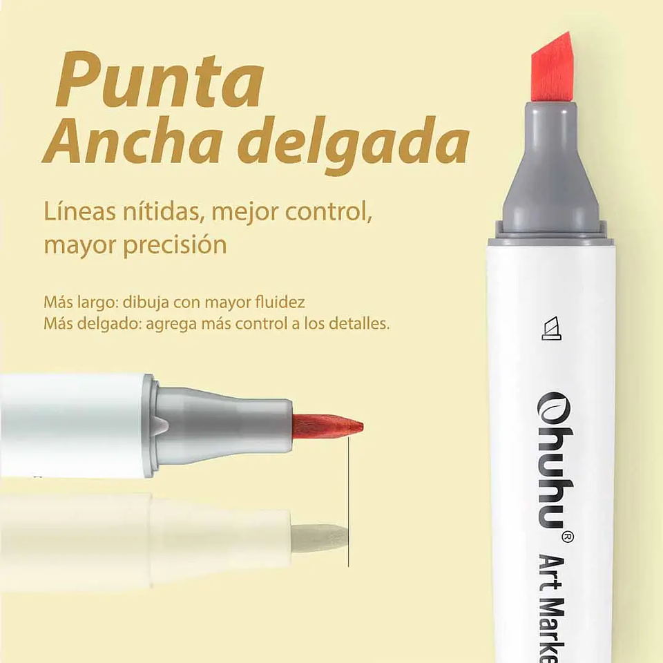 OHUHU 60 MARCADORES + 1 BLENDER FINA & BISELADA DELGADO  3