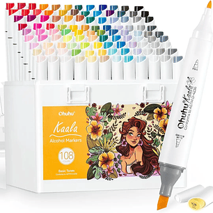 OHUHU 108 MARCADORES + 1 BLENDER FINA & BISELADA DELGADO