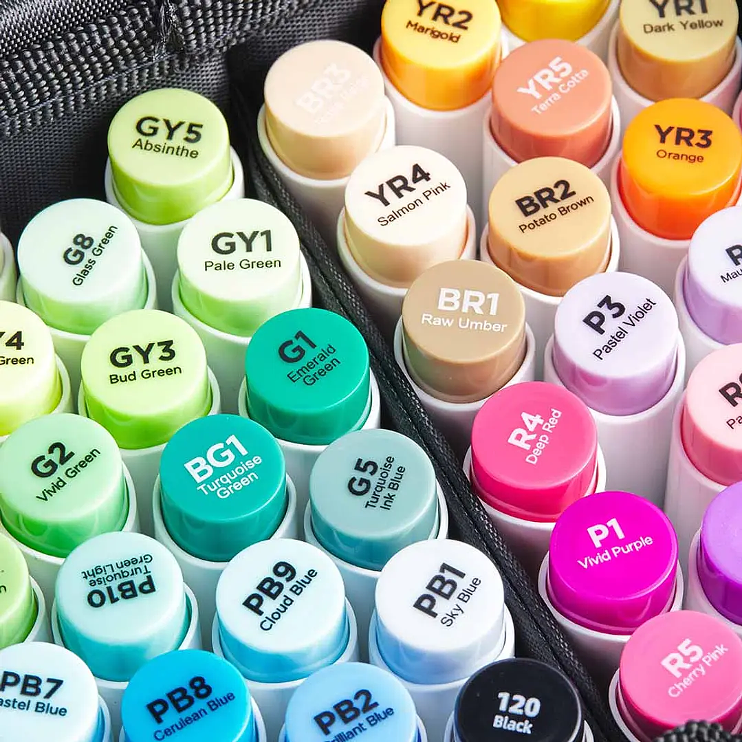 OHUHU 120 MARCADORES + 1 BLENDER PINCEL Y BISELADA  8