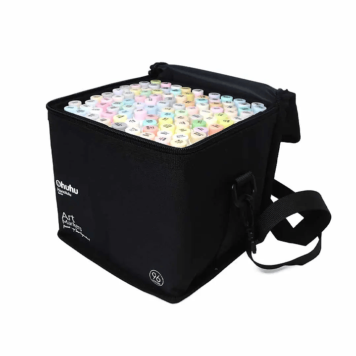 OHUHU 96 MARCADORES PASTEL  PINCEL Y BISELADA  1