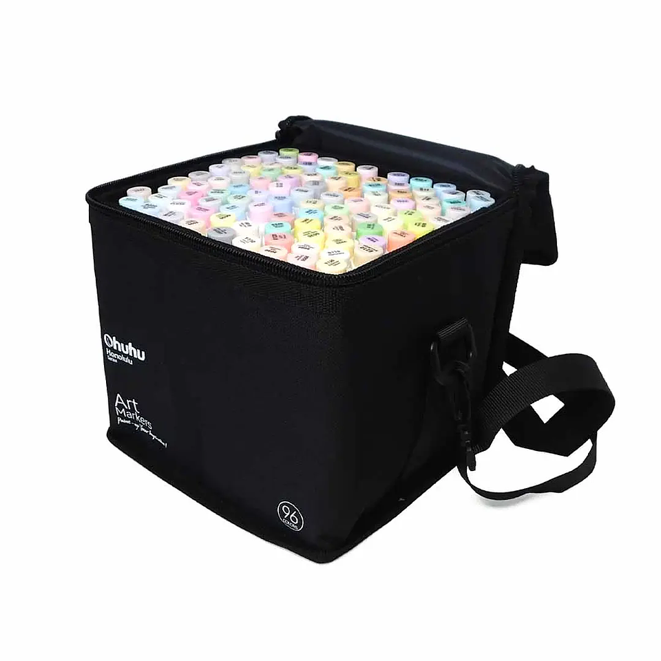 OHUHU 96 MARCADORES PASTEL  PINCEL Y BISELADA  1