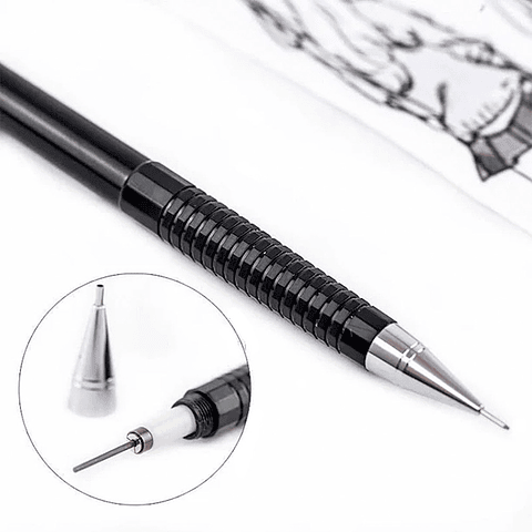 PORTAMINA CON AMORTIGUACIÓN SAKURA 0.5MM NEGRO