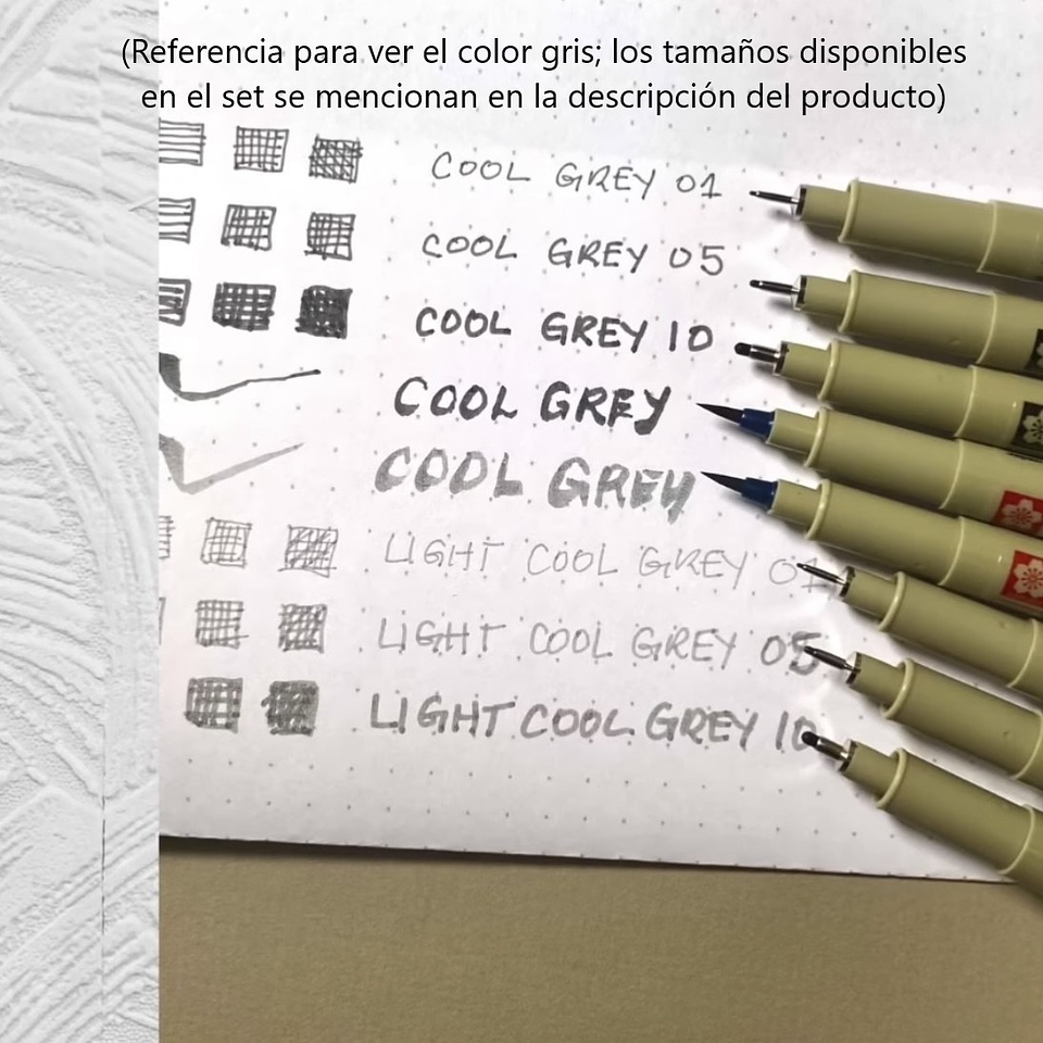 SET DE TIRALÍNEA PIGMA MICRON SAKURA 6 GRISES FRIOS 2