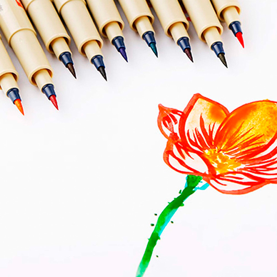 SET DE TIRALÍNEA PIGMA BRUSH SAKURA 8 COLORES 3