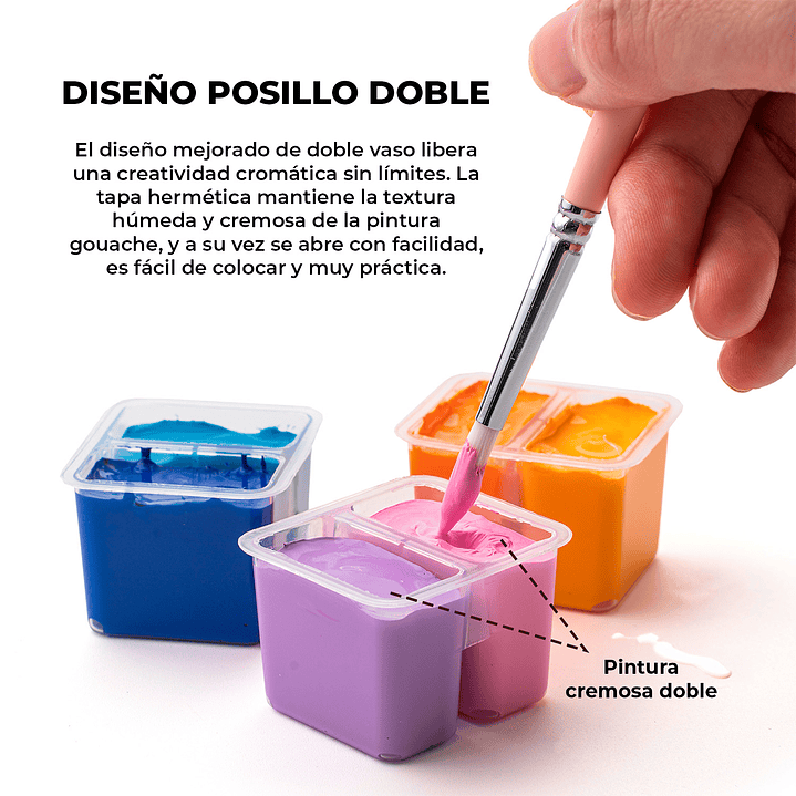 HIMI SET GOUACHE 36 COLORES TWIN CUP  5