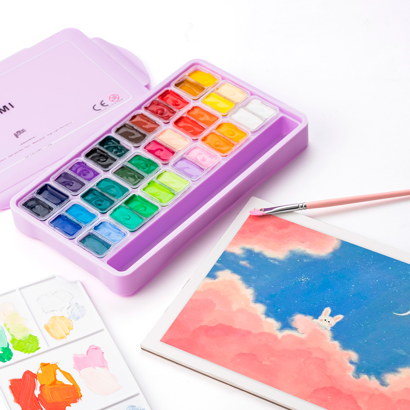 HIMI SET GOUACHE 36 COLORES TWIN CUP  1