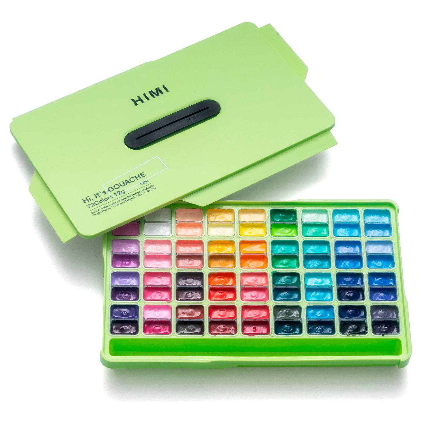 HIMI SET GOUACHE 72 COLORES TWIN CUP 12G VERDE MANZANA