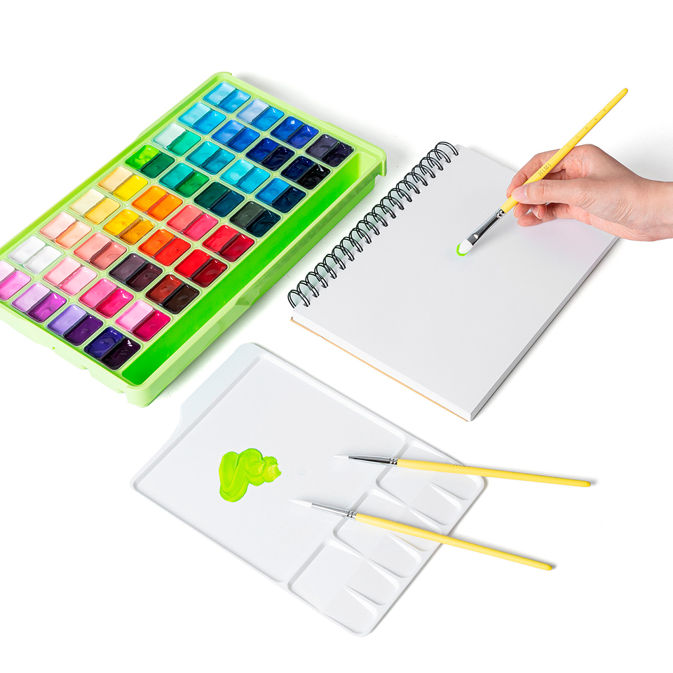HIMI SET GOUACHE 72 COLORES 12G CON MALETÍN + 6 ACCESORIOS  3