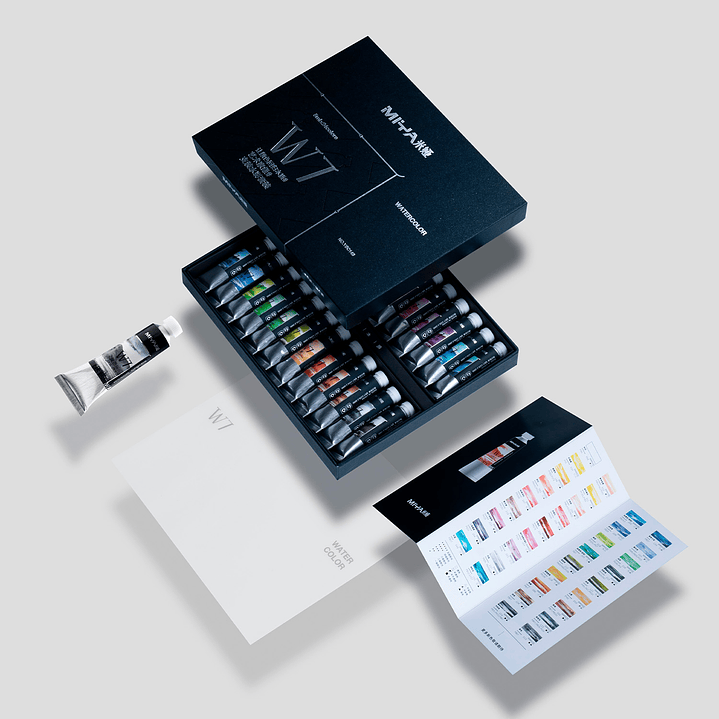 MIYA SET TUBOS DE ACUARELA W7 DE 5 ML 24 COLORES  2