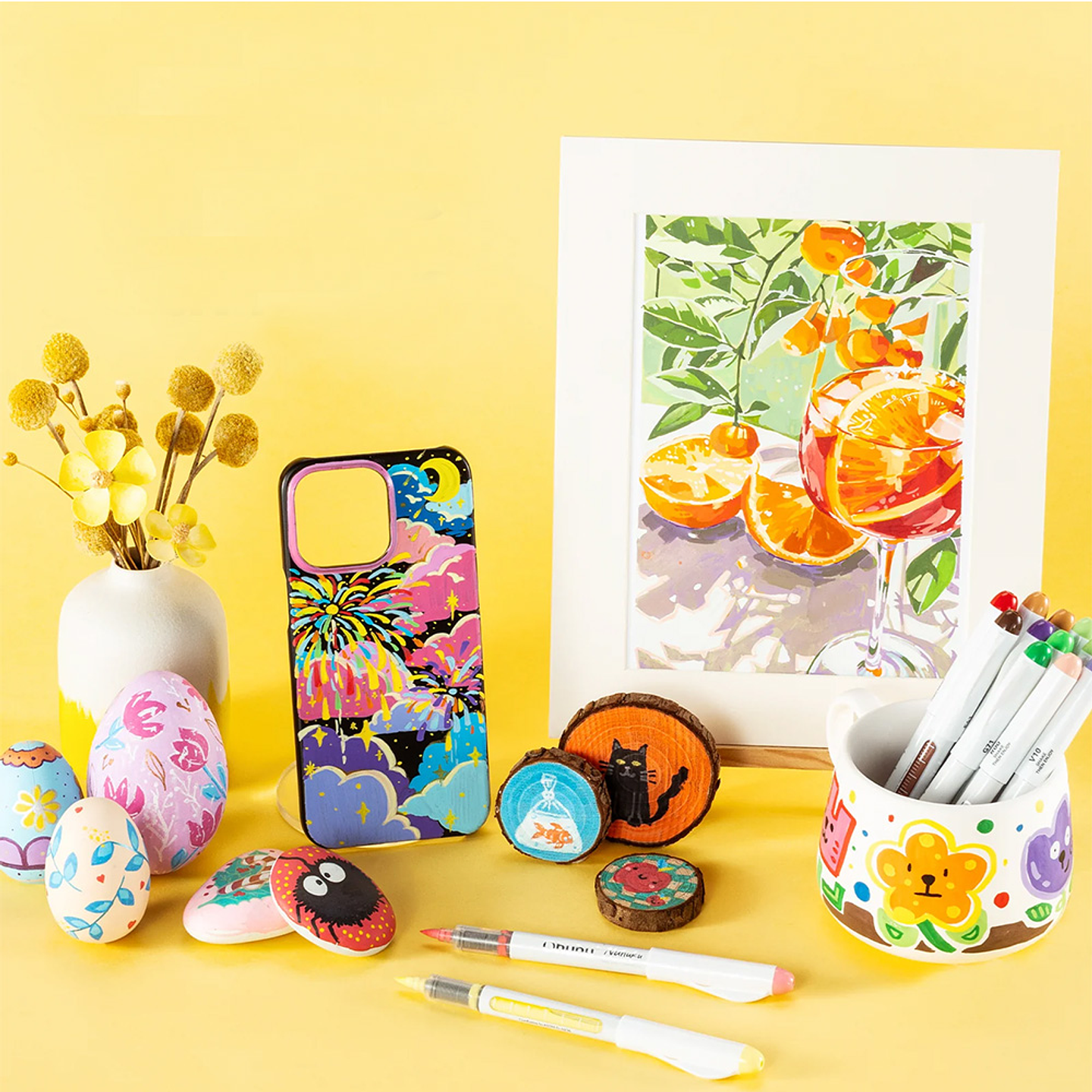 OHUHU 24 MARCADORES ACRÍLICOS PUNTA PINCEL 7