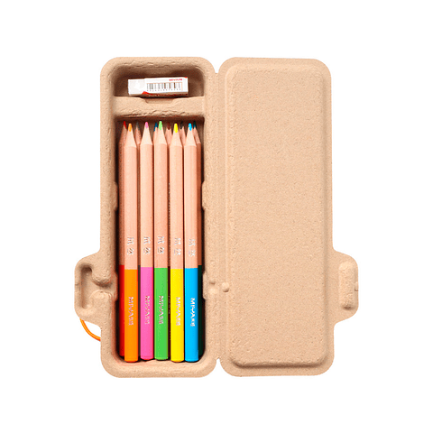 MIYA 12 LÁPICES DE COLOR BORRABLE ECOLOGICOS 