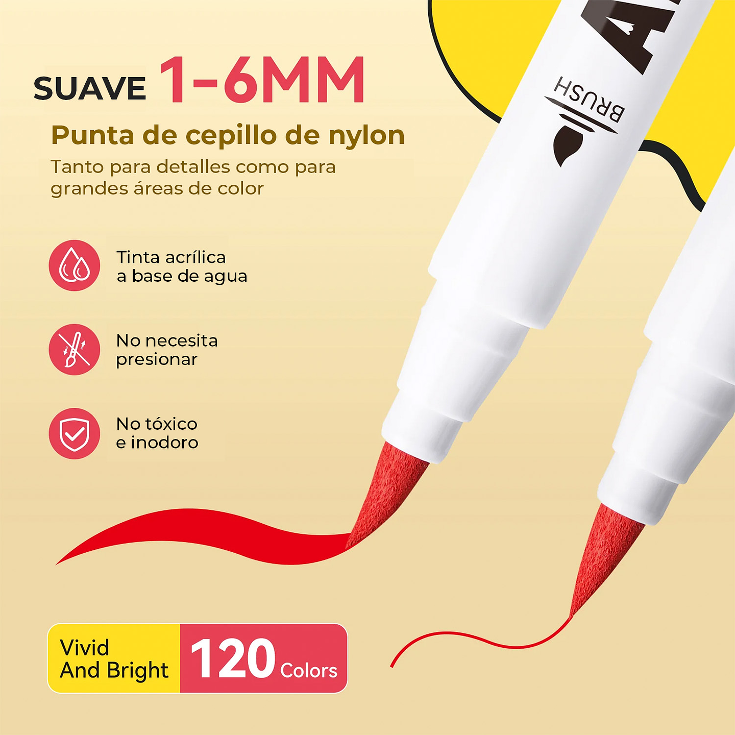 ARRTX MARCADORES DE ACRÍLICO 120 COLORES ANIME (PUNTA PINCEL)  5