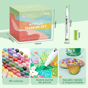 ARRTX MARCADORES DE ACRÍLICO 90 C PAISAJISMO (PUNTA PINCEL)