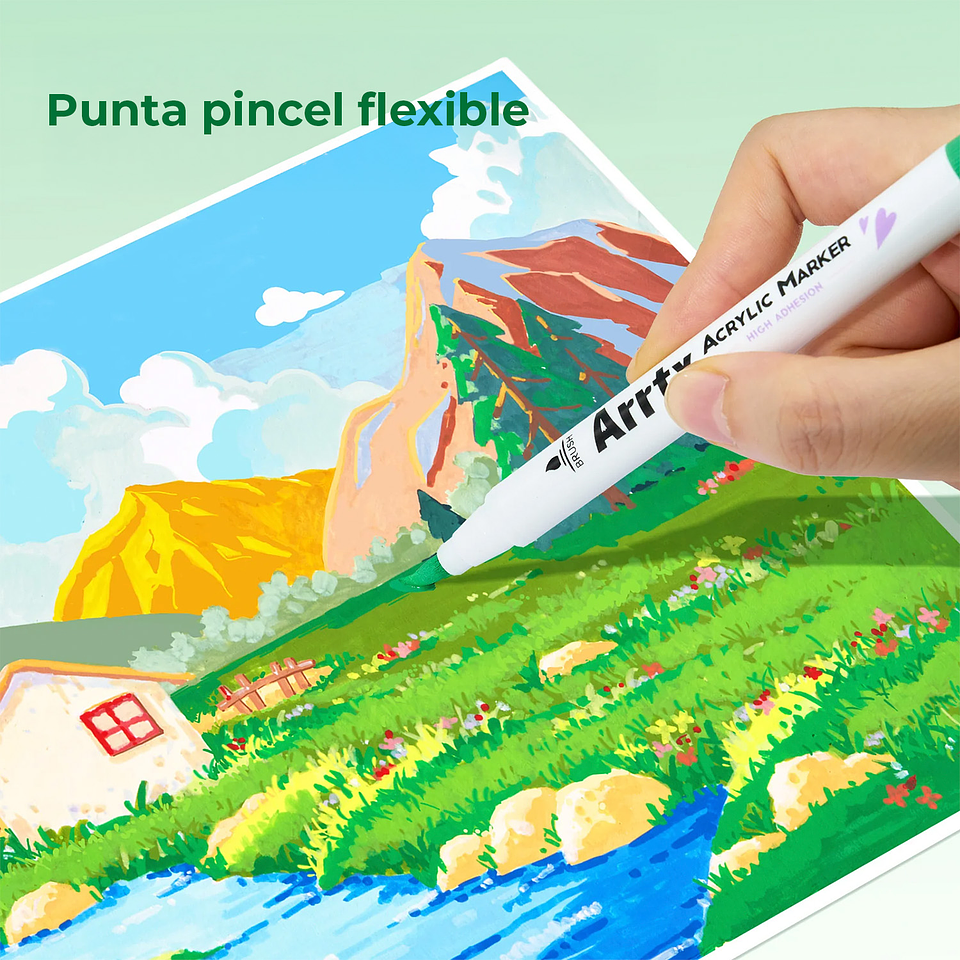 ARRTX MARCADORES DE ACRÍLICO 90 C PAISAJISMO (PUNTA PINCEL) 7