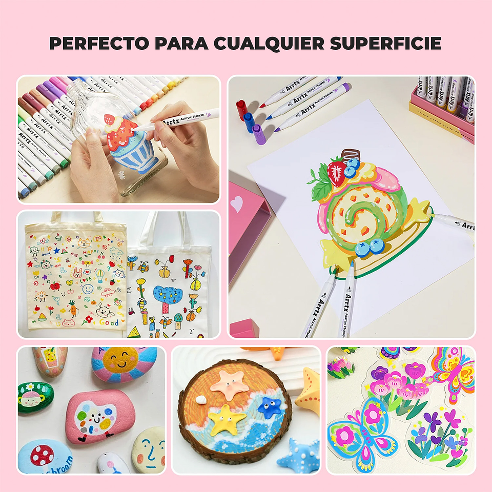 ARRTX MARCADORES ACRÍLICOS DE 30 C VIBRANTES (PUNTA PINCEL)  7