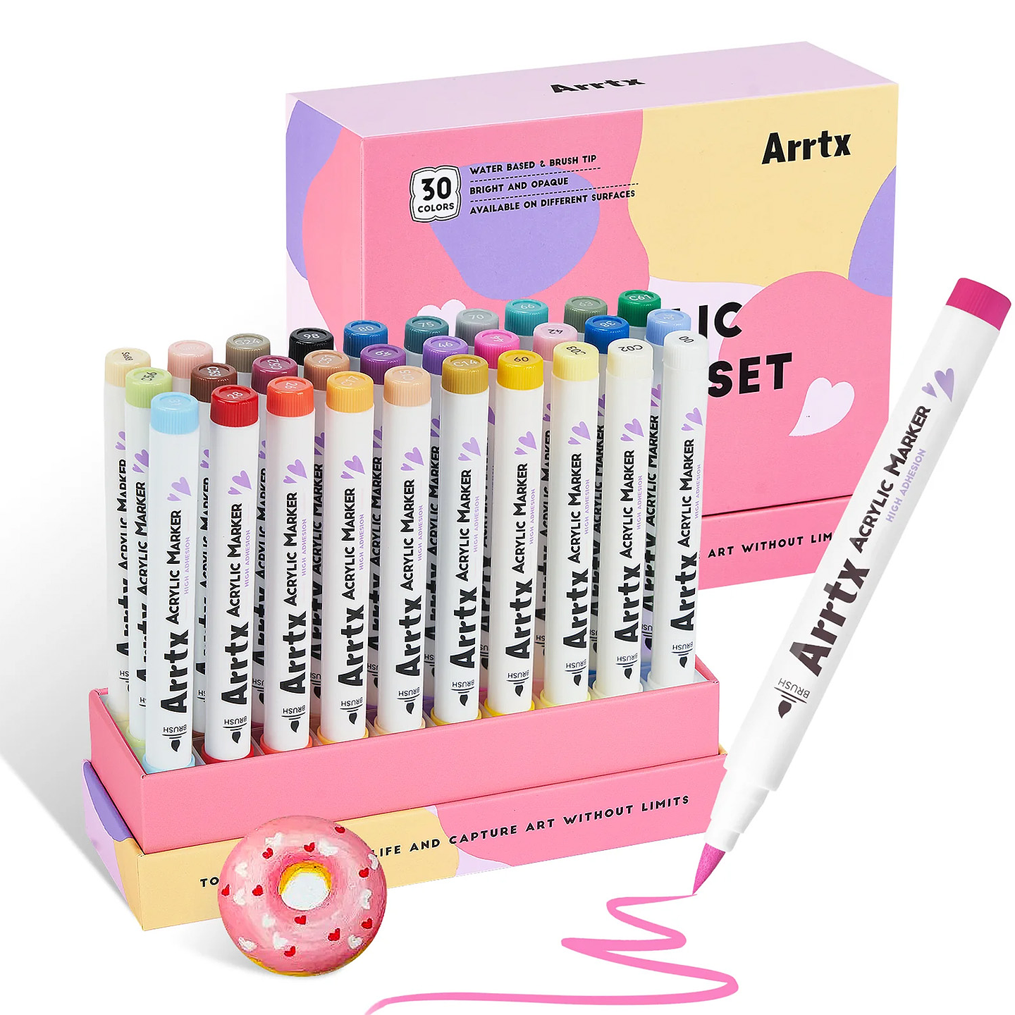 ARRTX MARCADORES ACRÍLICOS DE 30 C VIBRANTES (PUNTA PINCEL)  9