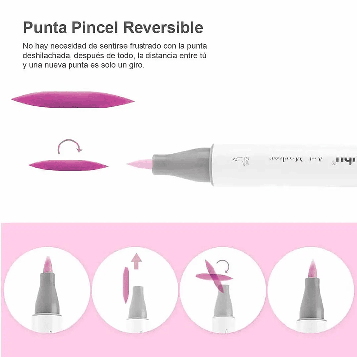 OHUHU 48 MARCADORES DE ALCOHOL PASTEL PINCEL Y FINA  2