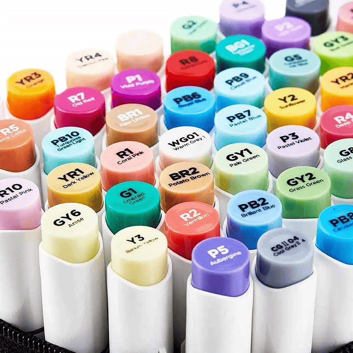 OHUHU 48 MARCADORES DE ALCOHOL + 1 BLENDER PINCEL Y FINA  3