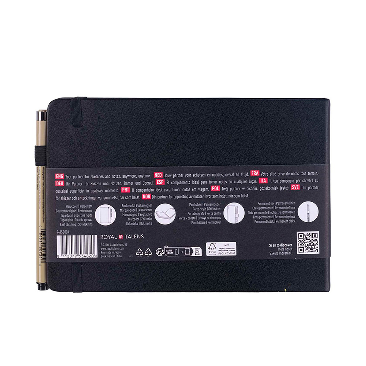 SKETCHBOOK SAKURA PAPEL CREMA + PIGMA MICRON PN NEGRO  2