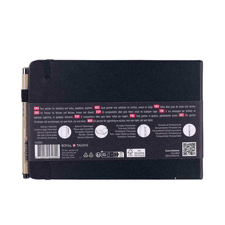 SKETCHBOOK SAKURA PAPEL CREMA + PIGMA MICRON PN NEGRO  2