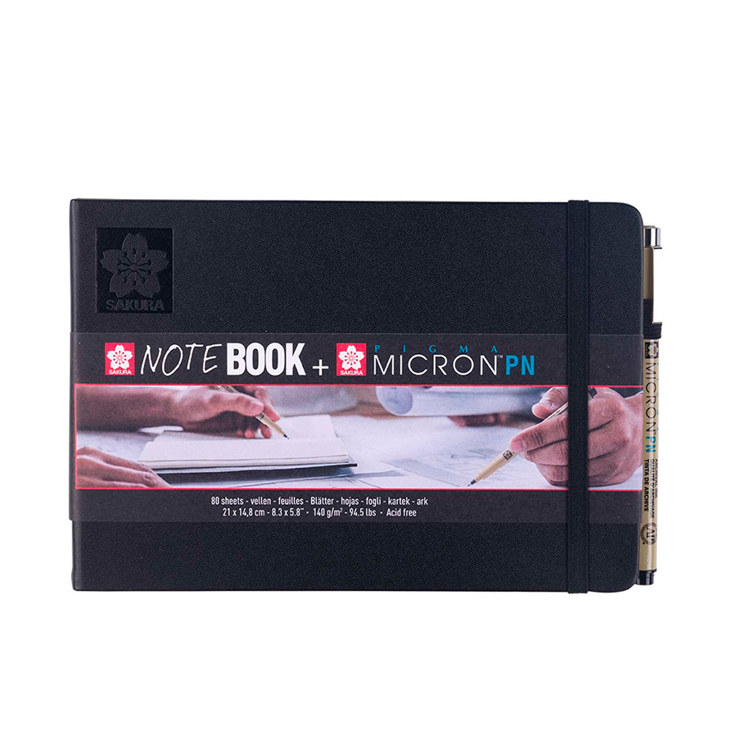 SKETCHBOOK SAKURA PAPEL CREMA + PIGMA MICRON PN NEGRO  1