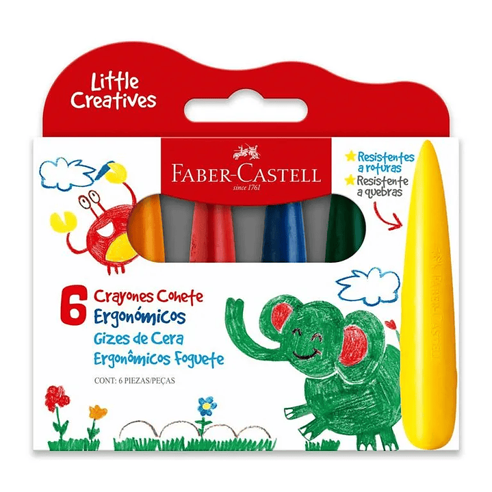 CRAYONES COHETE ERGONÓMICOS ESTUCHE X6  1