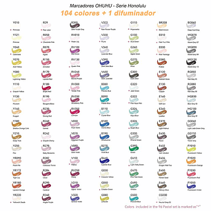 OHUHU 104 MARCADORES DE ALCOHOL + 1 BLENDER PINCEL Y BISELADA 