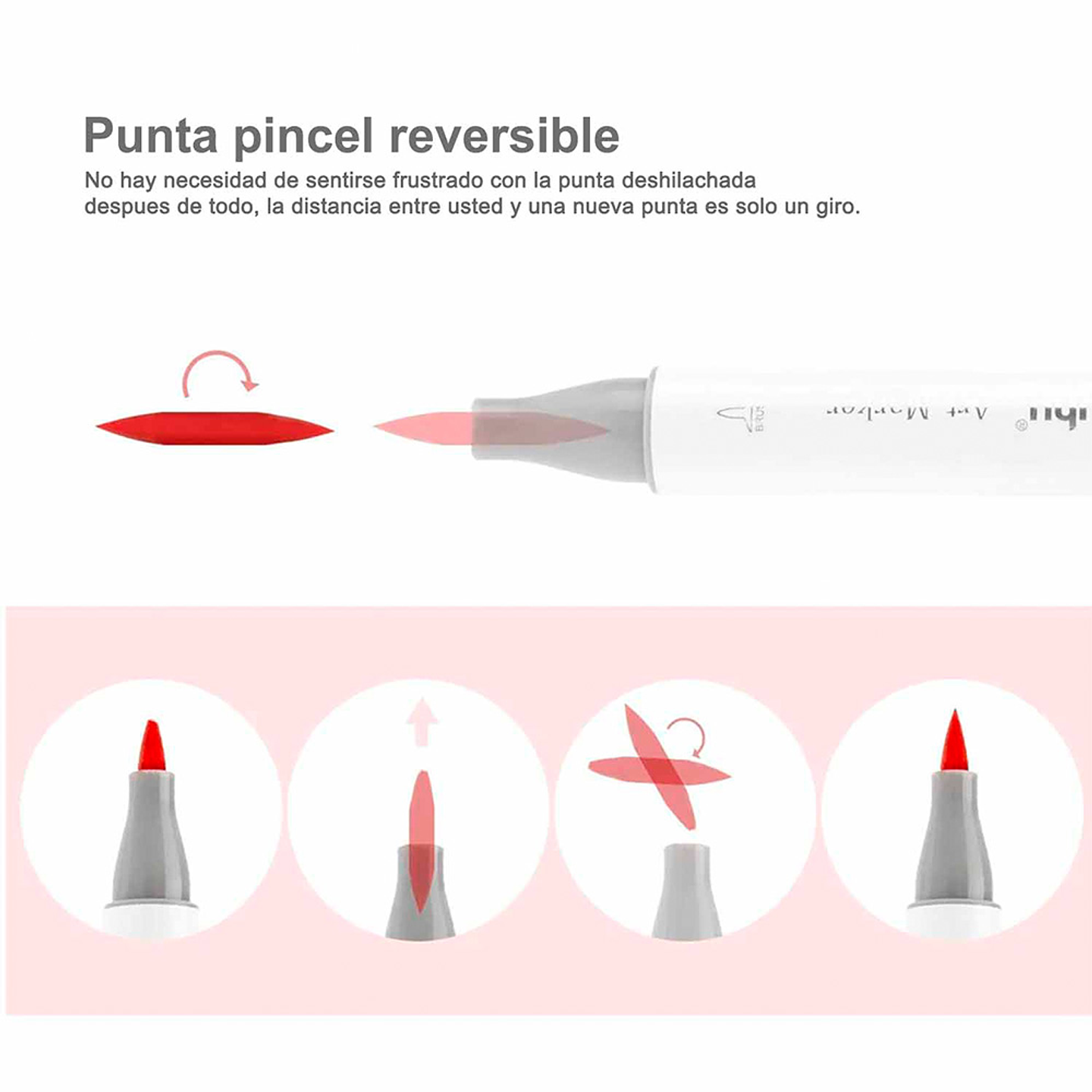 OHUHU 60 MARCADORES DE ALCOHOL + 1 BLENDER PINCEL Y BISELADA (TONOS BASICOS)  4
