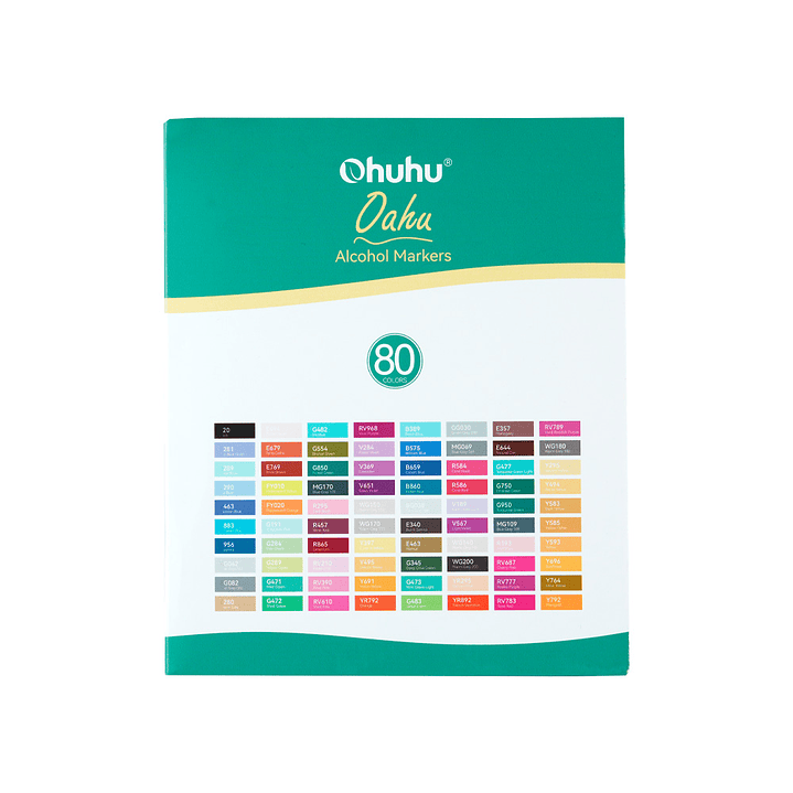 OHUHU 80 MARCADORES DE ALCOHOL + 1 BLENDER FINA Y BISELADA  4