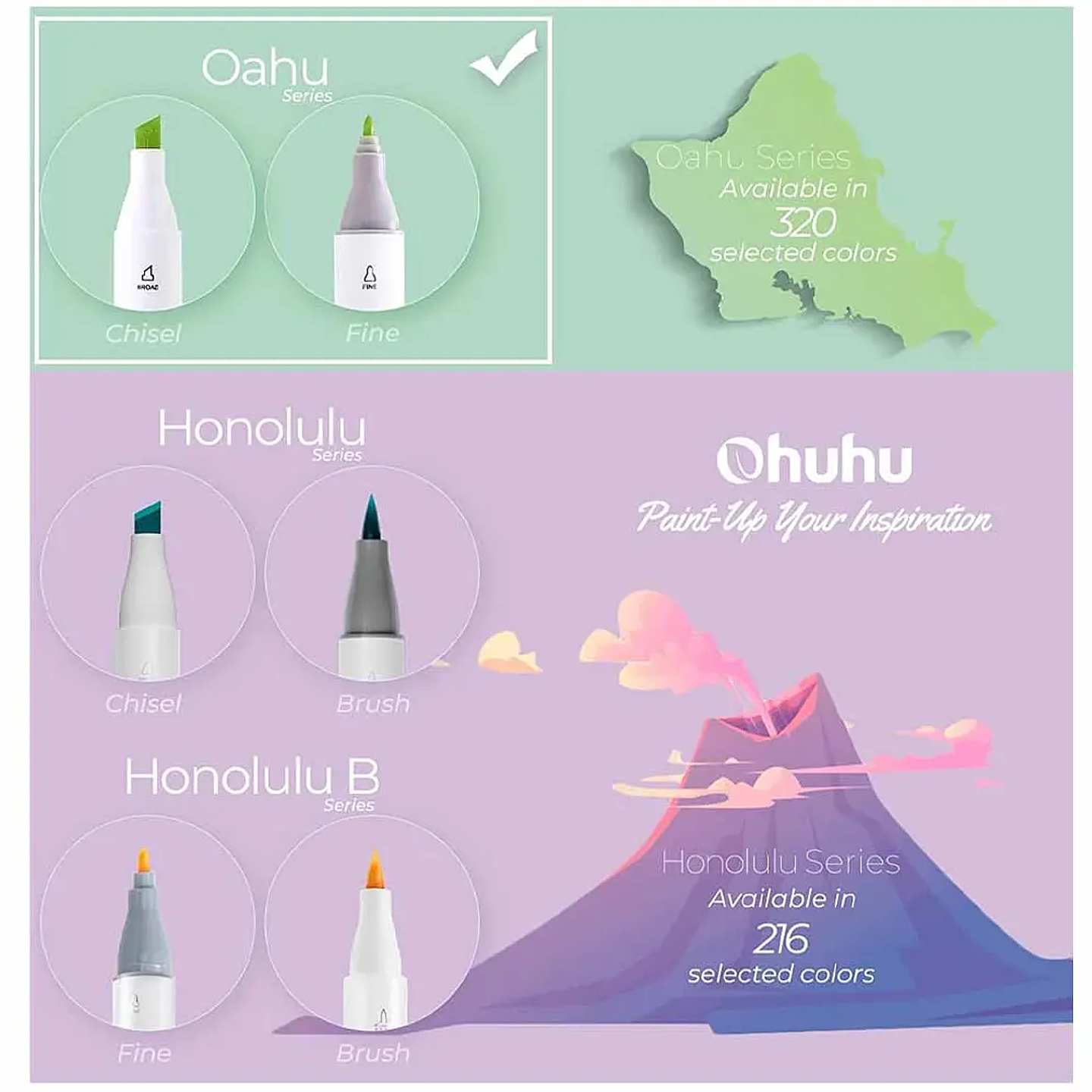 OHUHU 80 MARCADORES DE ALCOHOL + 1 BLENDER FINA & BISELADA  4