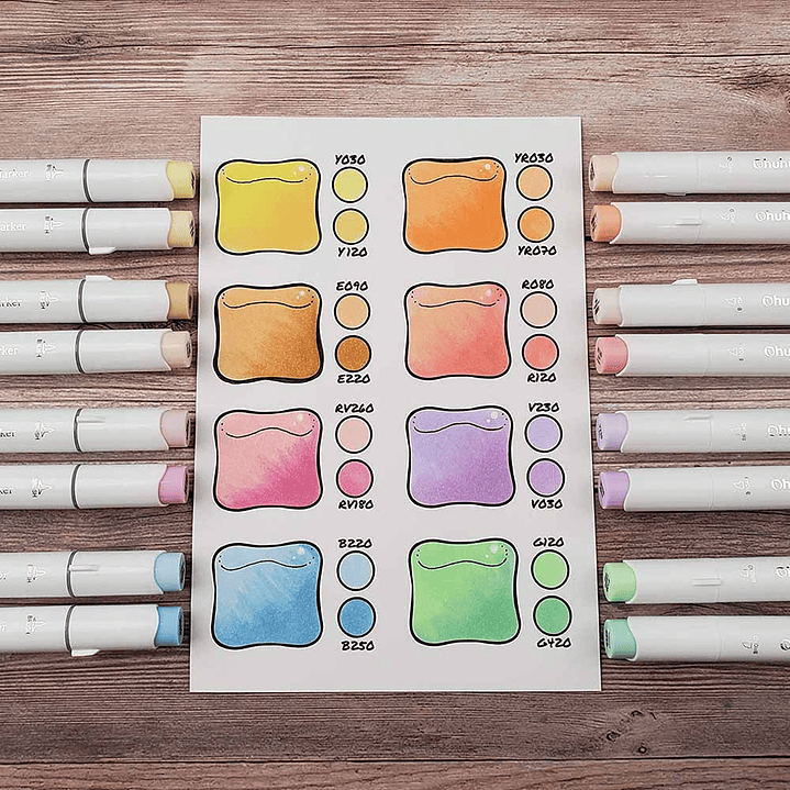 OHUHU 168 MARCADORES DE ALCOHOL + 1 BLENDER.  PINCEL & BISELADA 8