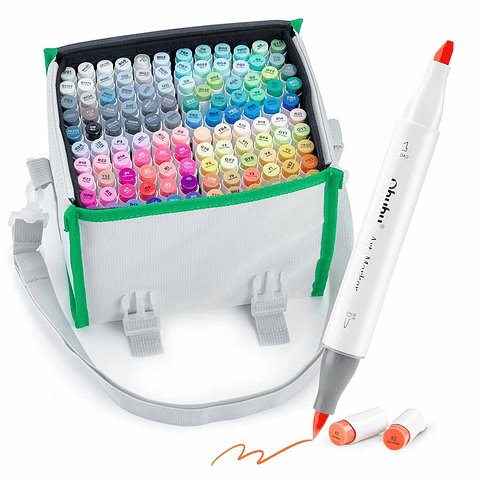 OHUHU 120 MARCADORES DE ALCOHOL + 1 BLENDER. PINCEL & BISELADA