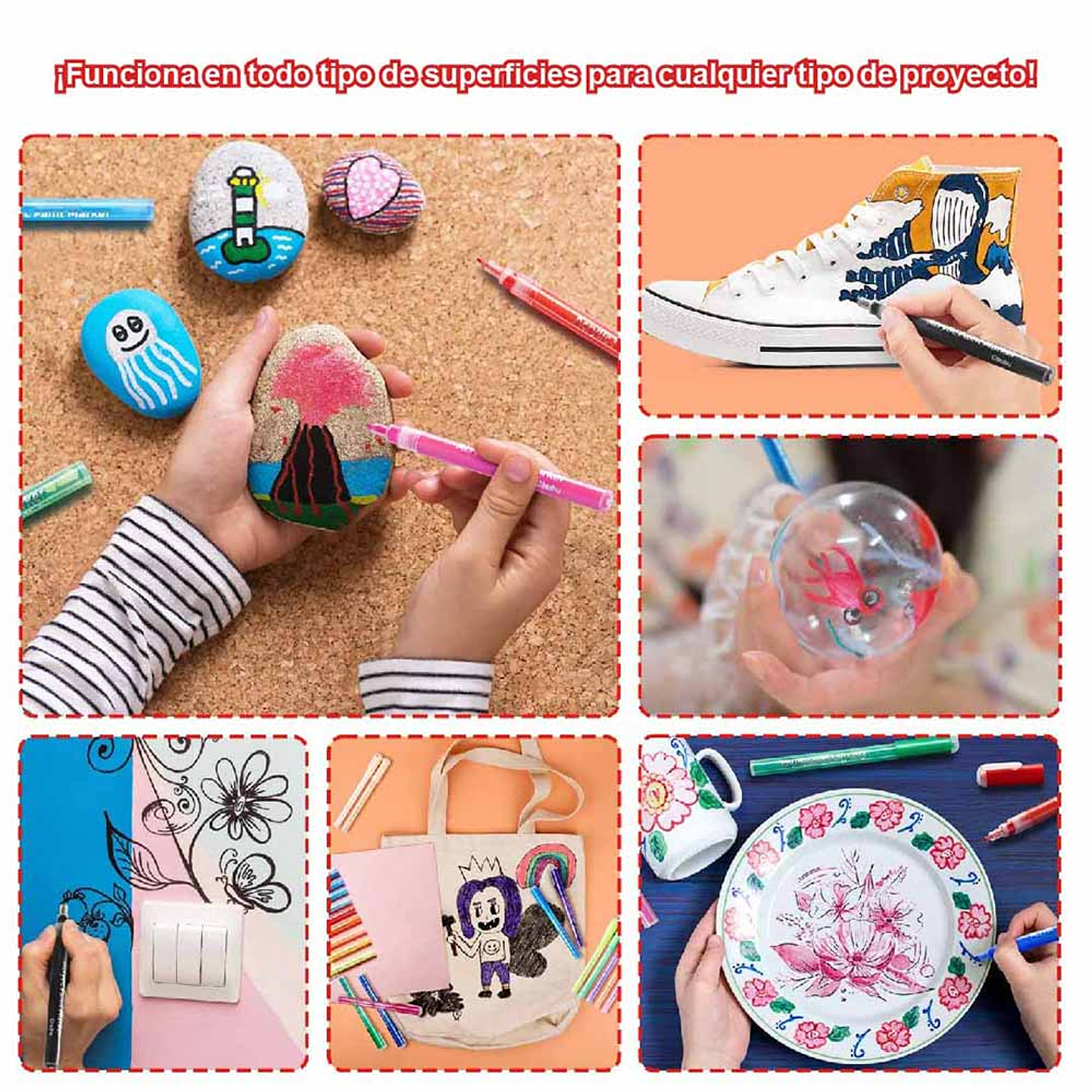 OHUHU 40 MARCADORES ACRILICOS PARA MANUALIDADES  6