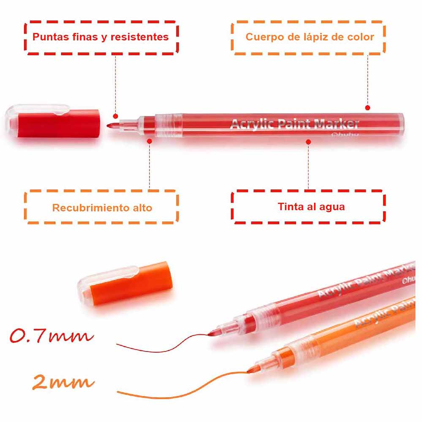 OHUHU 40 MARCADORES ACRILICOS PARA MANUALIDADES  4
