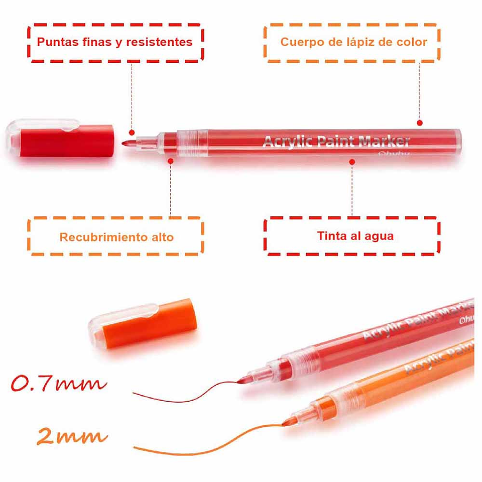 OHUHU 40 MARCADORES ACRILICOS PARA MANUALIDADES  4
