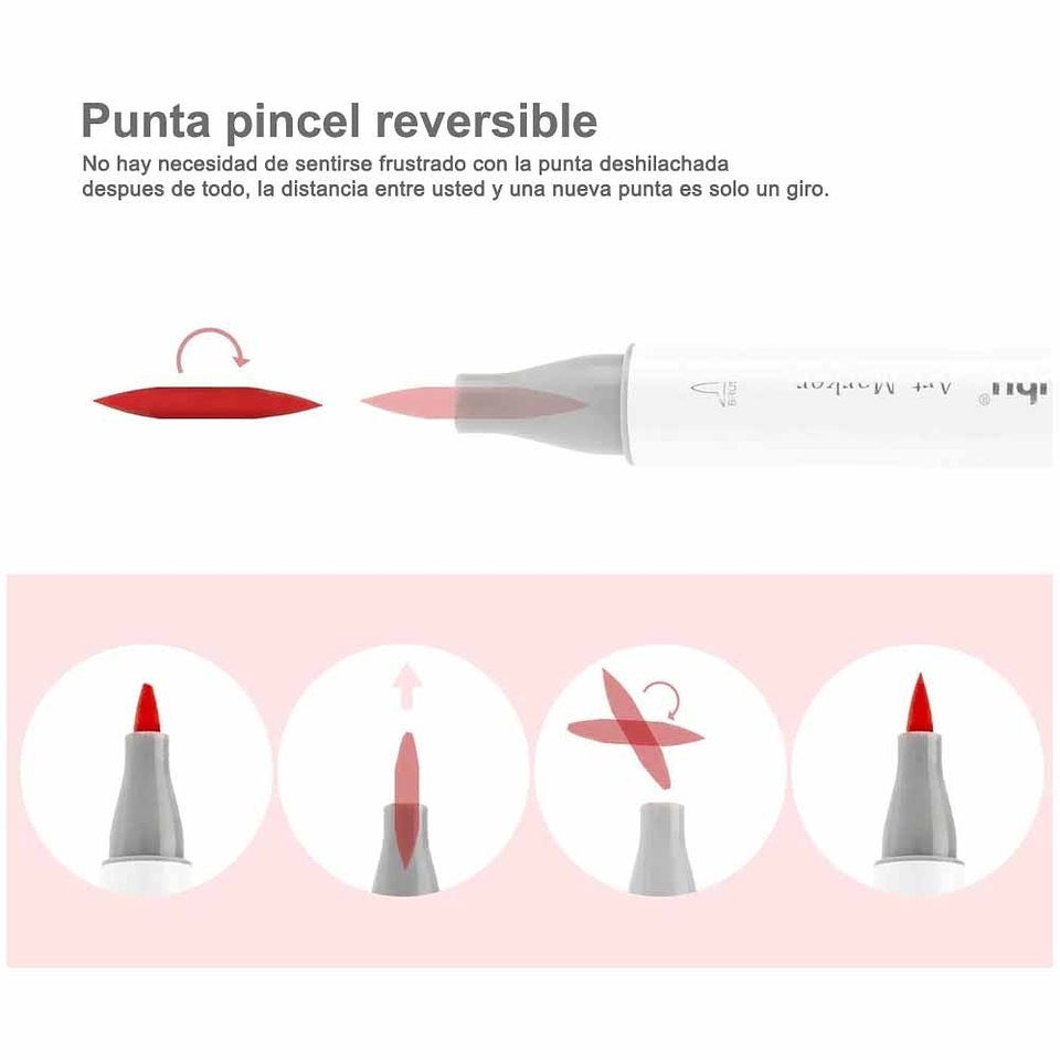 OHUHU 72 MARCADORES DE ALCOHOL + 1 BLENDER. PINCEL & BISELADA 4