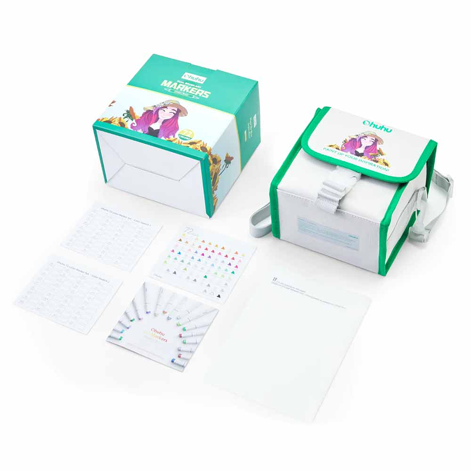 OHUHU 72 MARCADORES DE ALCOHOL + 1 BLENDER. PINCEL & BISELADA 7