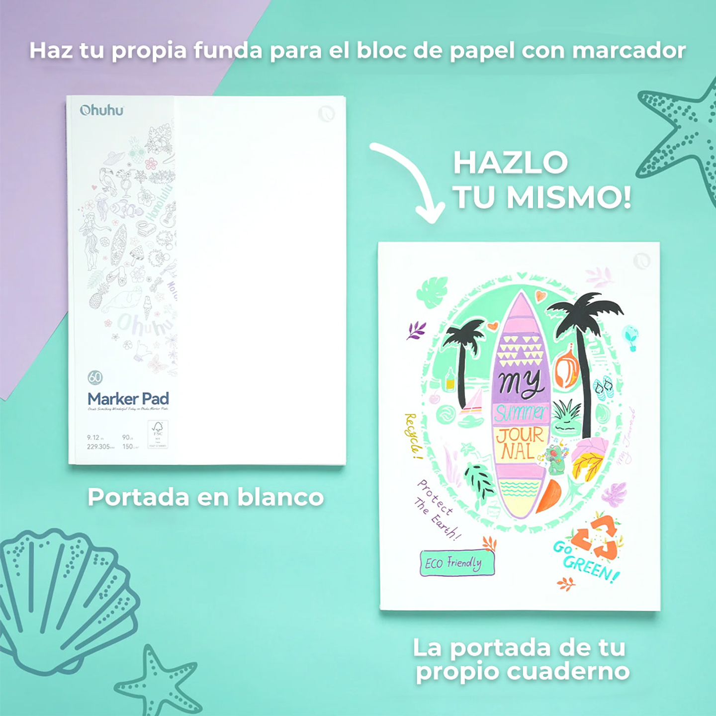 OHUHU BLOCK PARA MARCADORES DE ALCOHOL (22.9 X30.5CM, 60 HOJAS 150g)  10