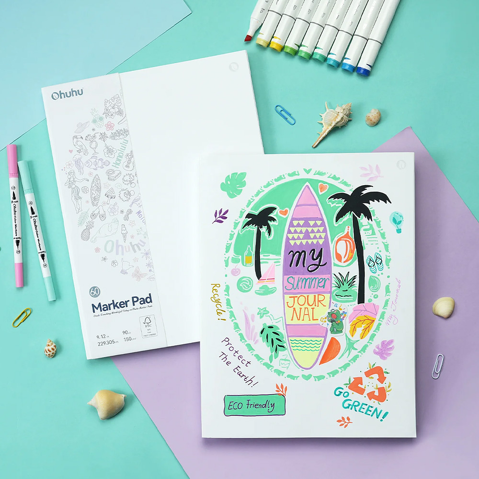 OHUHU BLOCK PARA MARCADORES DE ALCOHOL (22.9 X30.5CM, 60 HOJAS 150g)  13