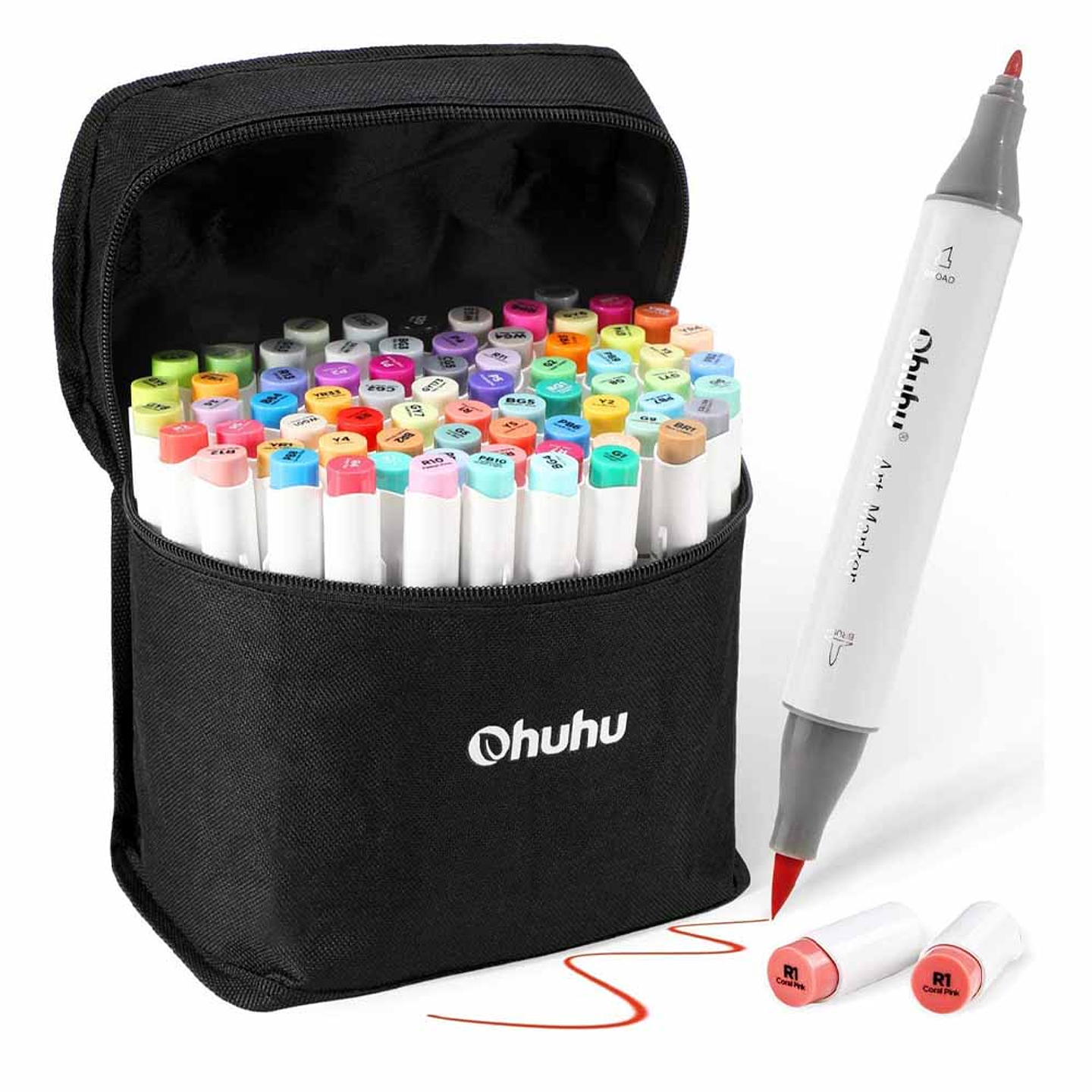 OHUHU 72 MARCADORES DE ALCOHOL + 1 BLENDER.  PINCEL & FINA  4