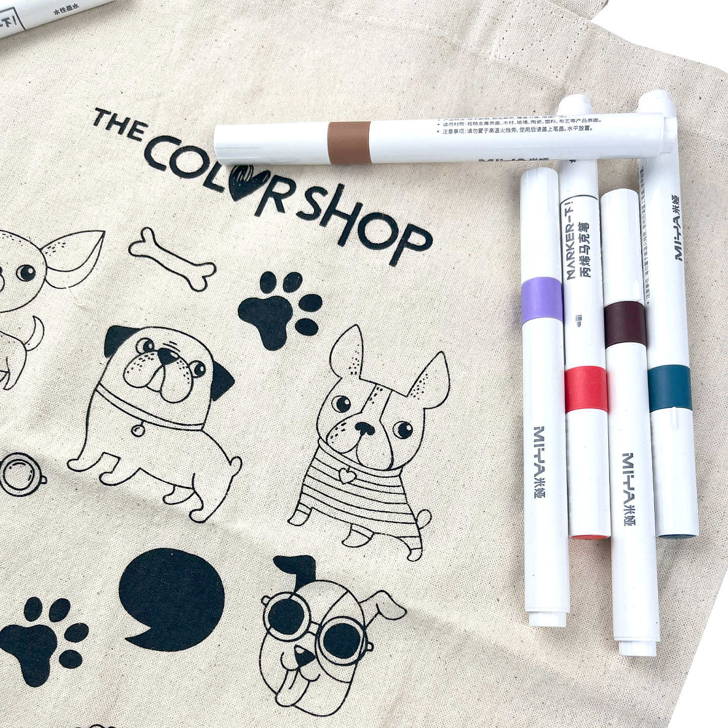 SET BOLSA DOG + 6 MARCADORES 2