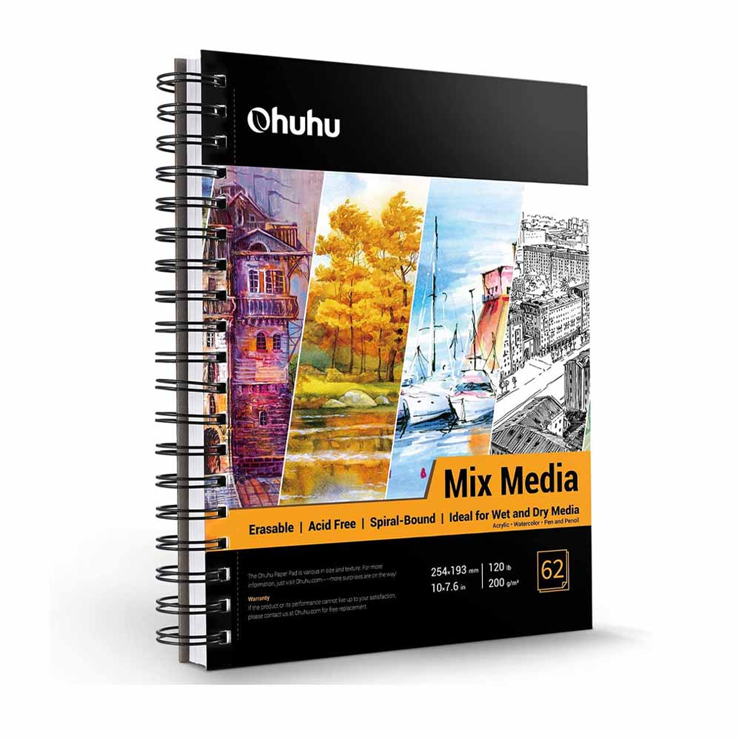 OHUHU BLOCK MIX MEDIA PAD PARA TÉCNICAS SECAS Y HÚMEDAS  1