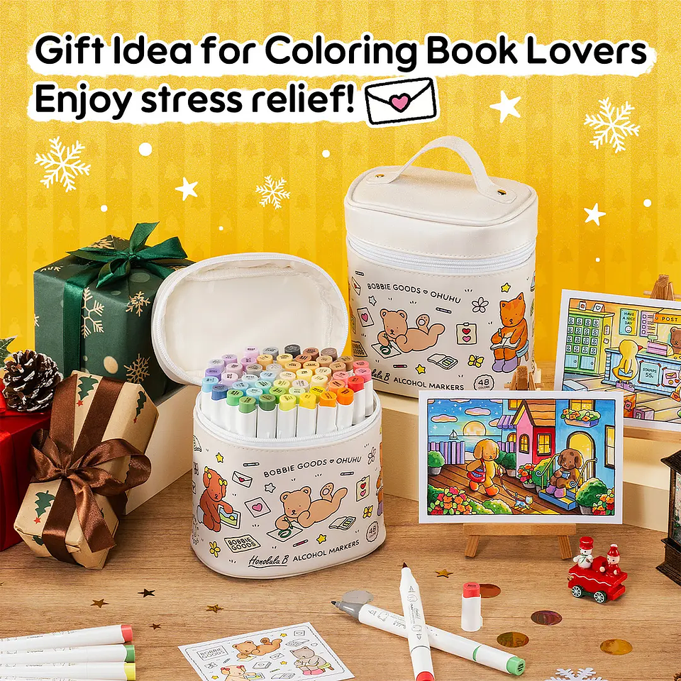 MARCADORES OHUHU 48 COLORES HONOLULU B (PINCEL Y PUNTA FINA) X BOBBIE GOODS 8