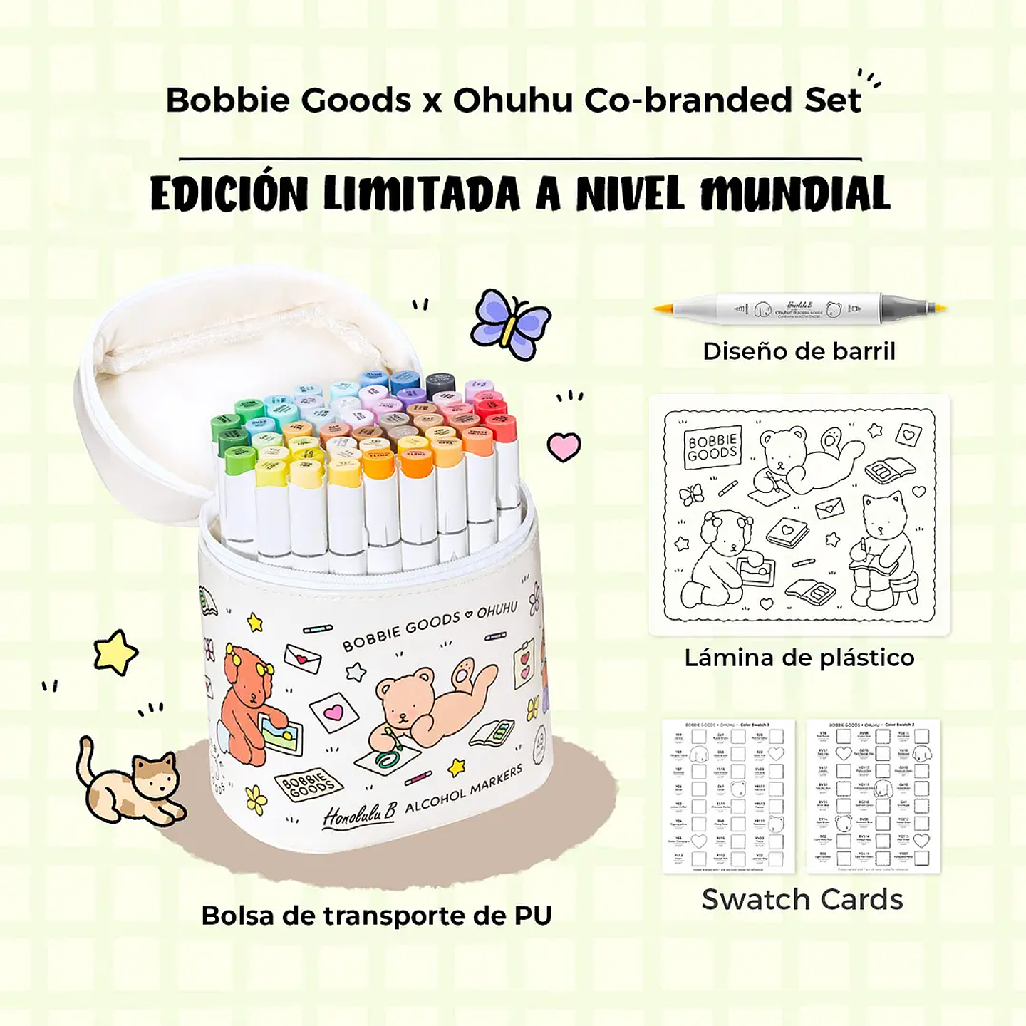 MARCADORES OHUHU 48 COLORES HONOLULU B (PINCEL Y PUNTA FINA) X BOBBIE GOODS 3