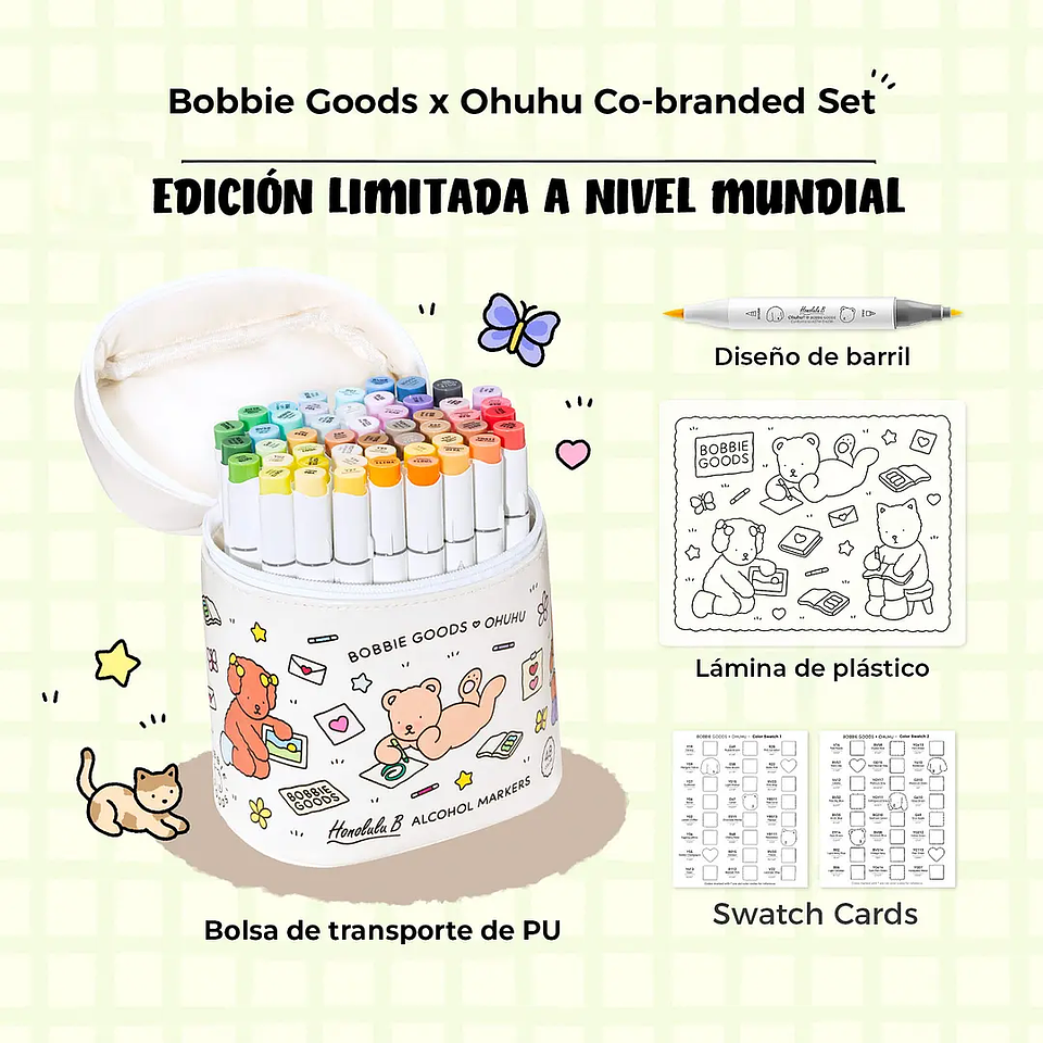 MARCADORES OHUHU 48 COLORES HONOLULU B (PINCEL Y PUNTA FINA) X BOBBIE GOODS 3