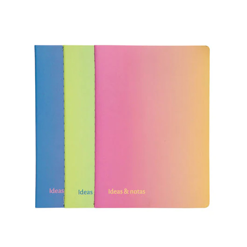 SET 3 LIBRETAS A5 PASTEL DEGRADE  6