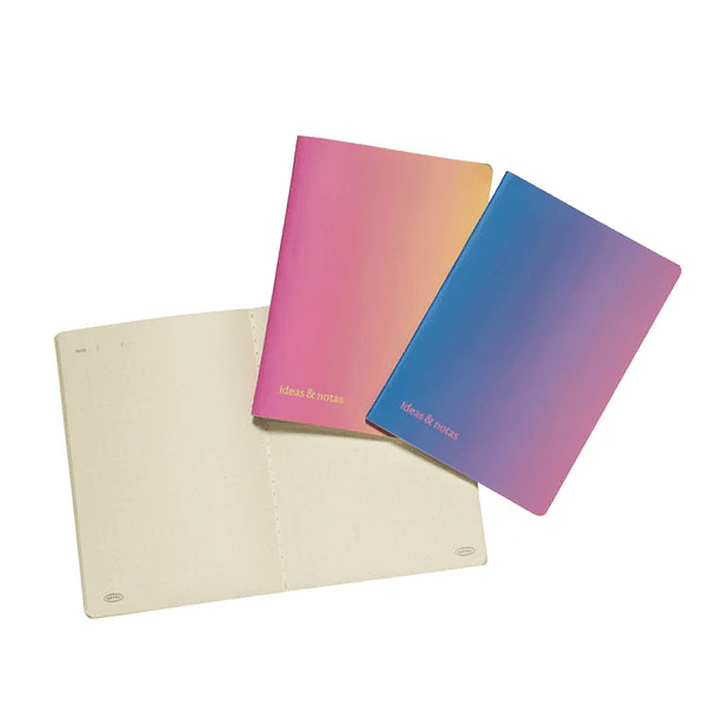 SET 3 LIBRETAS A5 PASTEL DEGRADE  4