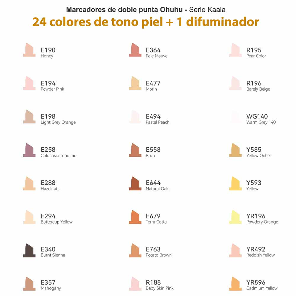 OHUHU 24 MARCADORES ALCOHOL PIEL FINA Y BISELADA DELGADO  3
