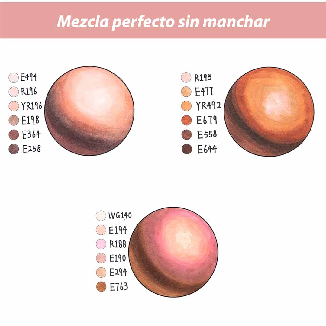 OHUHU 24 MARCADORES PIEL DE ALCOHOL + 1 BLENDER FINA Y BISELADA DELGADO  5